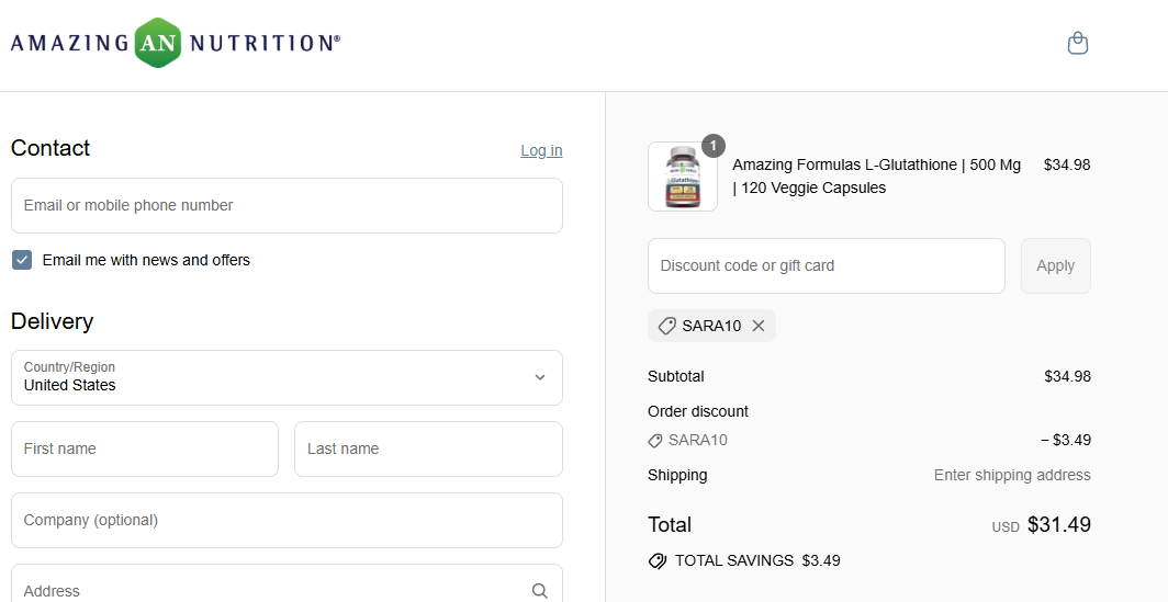Coupon proof SARA10