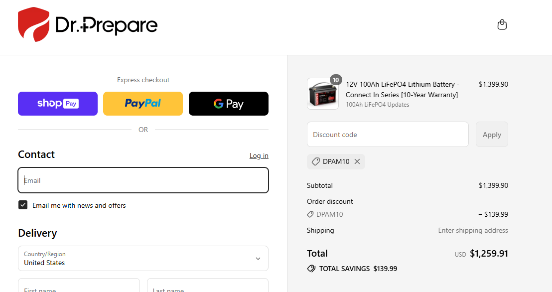 Coupon proof DPAM10