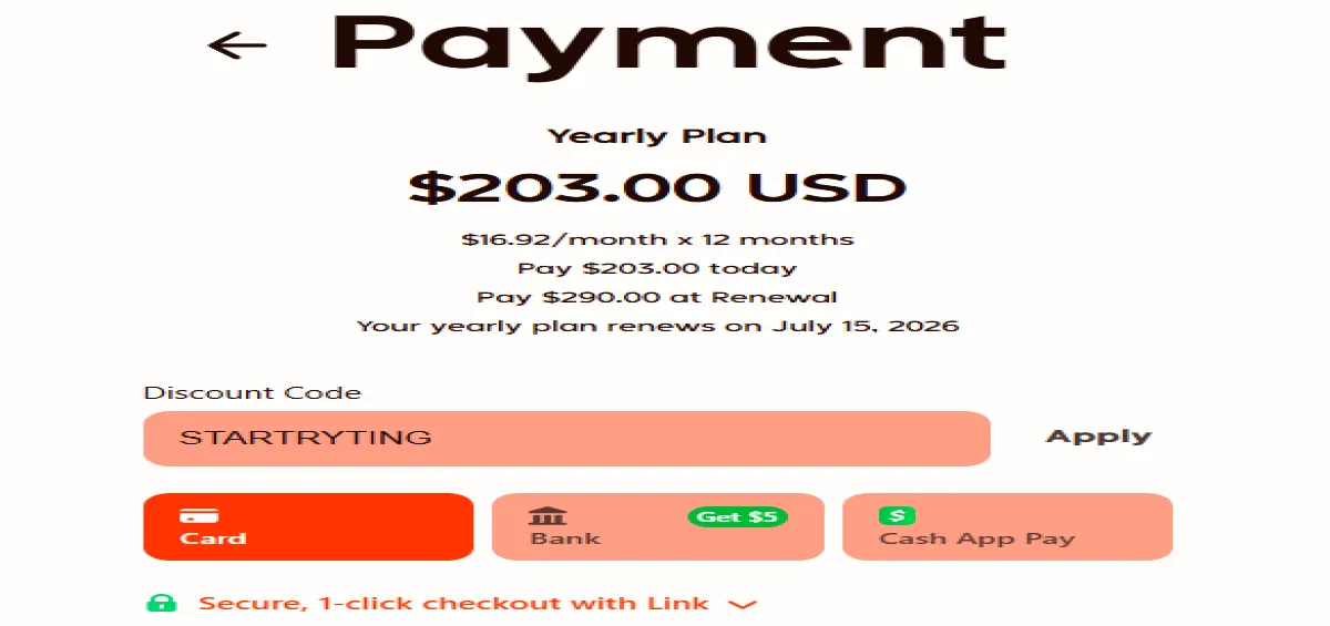 Coupon proof STARTRYTING