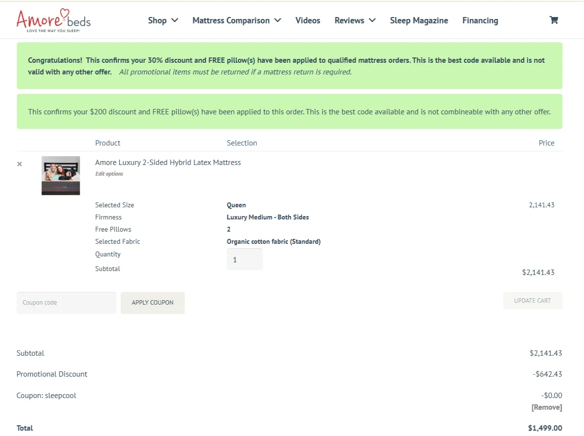 Coupon proof sleepcool