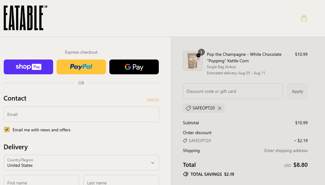 Coupon proof SAFEOPT20