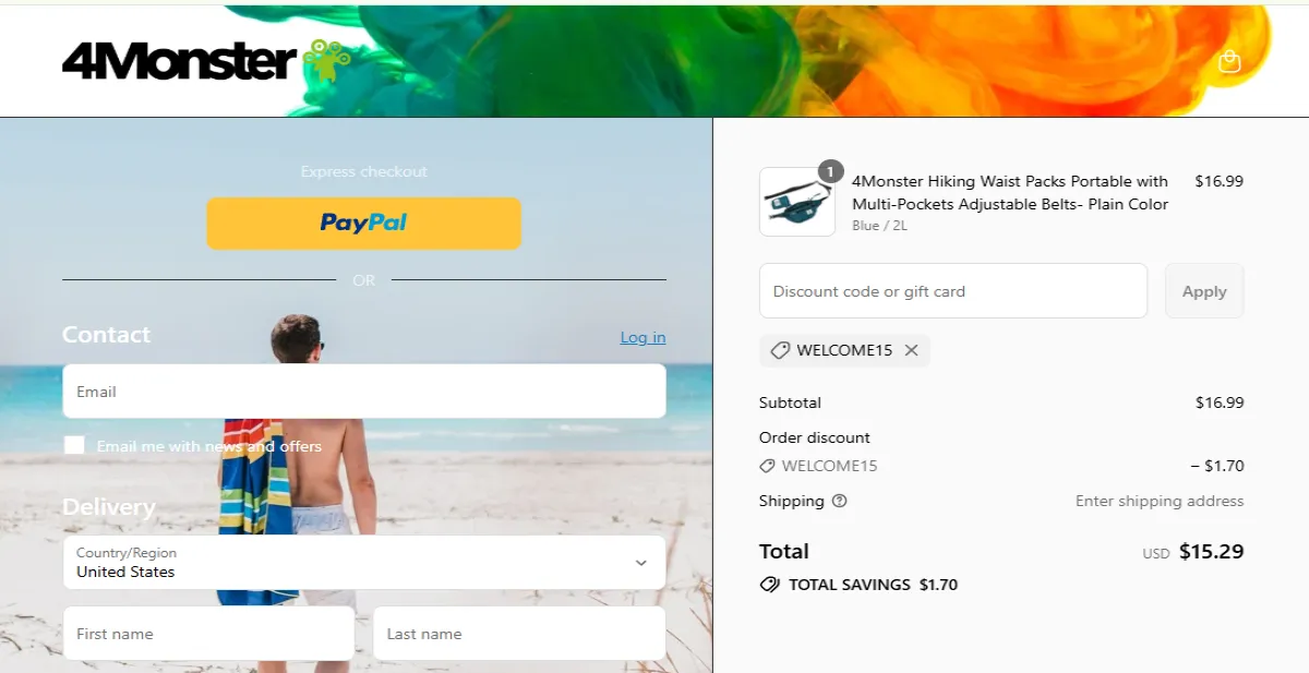 Coupon proof WELCOME15