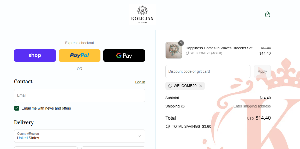 Coupon proof WELCOME20