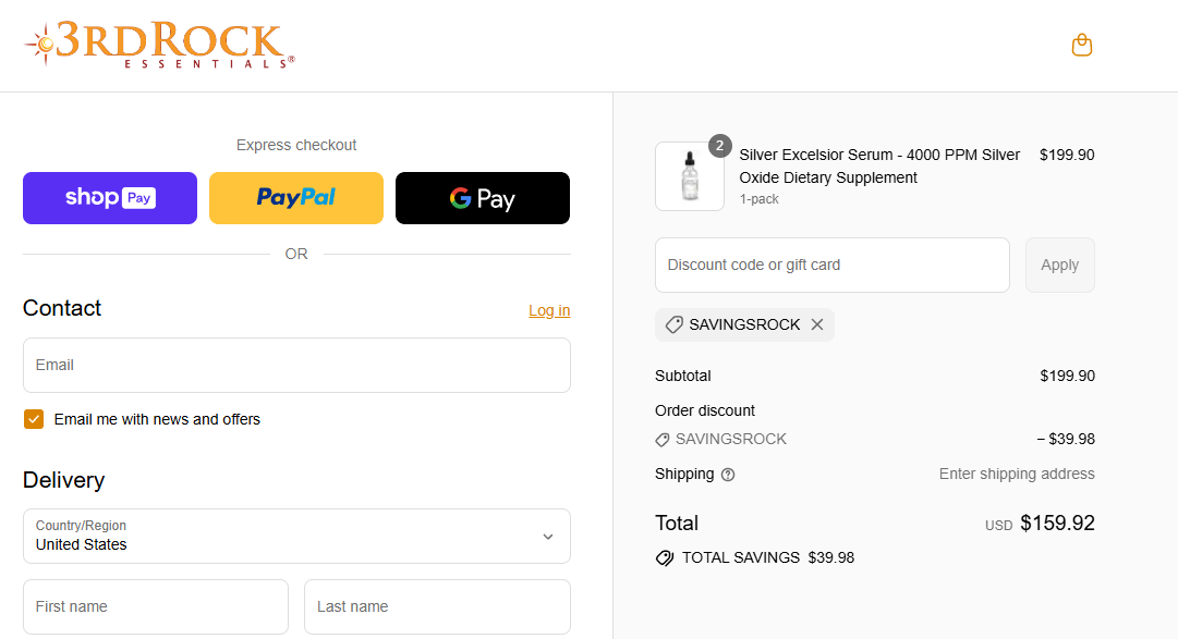Coupon proof SAVINGSROCK