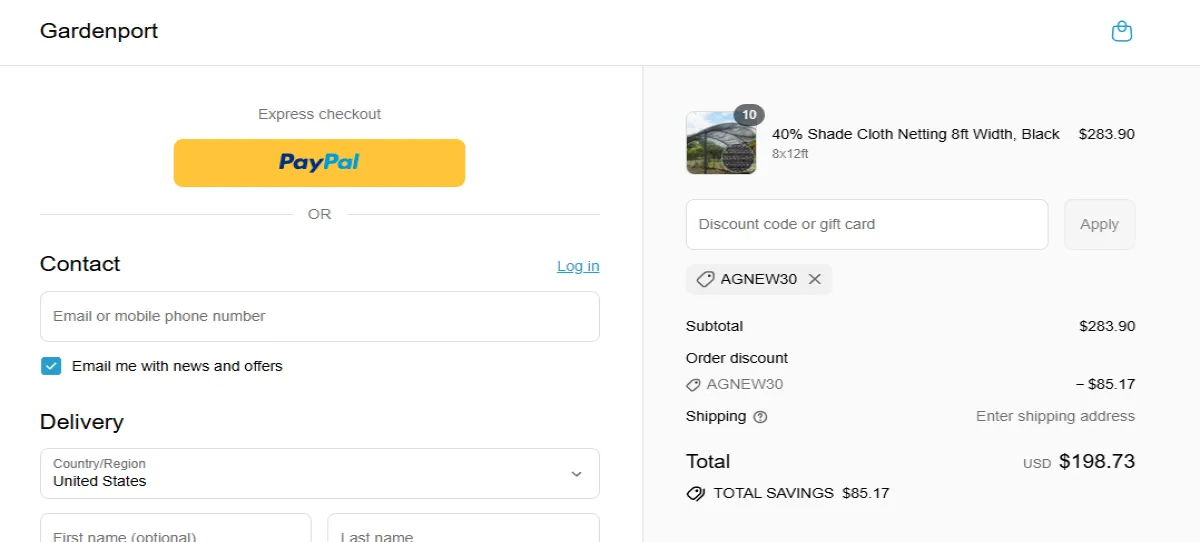 Coupon proof AGNEW30