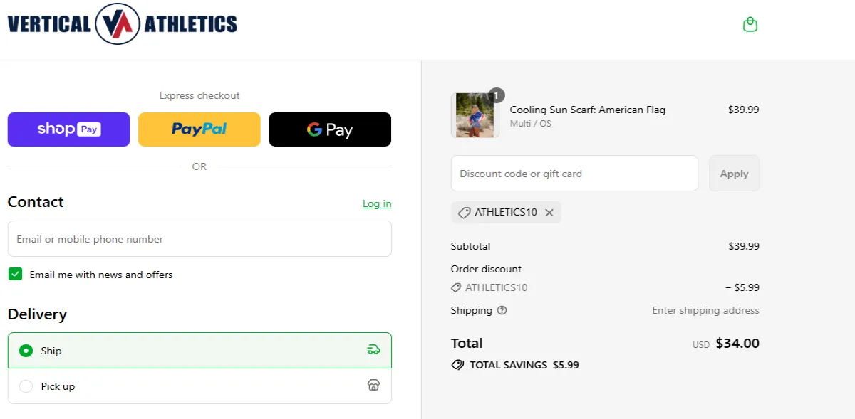 Coupon proof ATHLETICS10