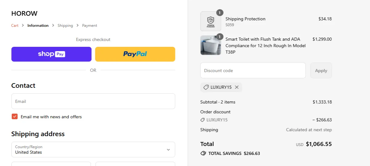Coupon proof LUXURY15