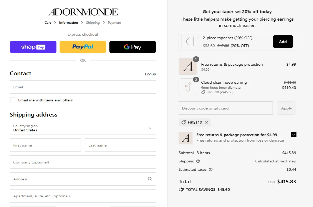 Coupon proof FIRST10