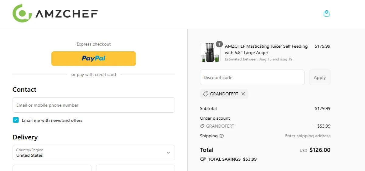 Coupon proof GRANDOFERT