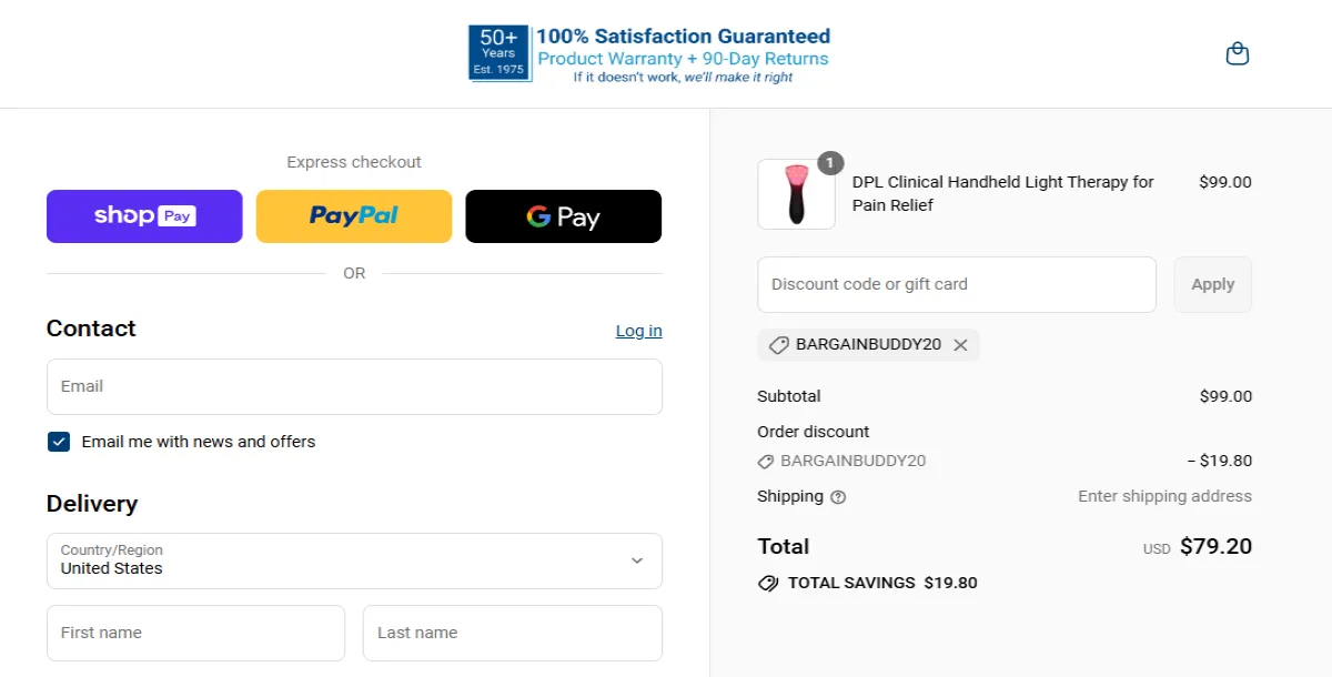 Coupon proof BARGAINBUDDY20