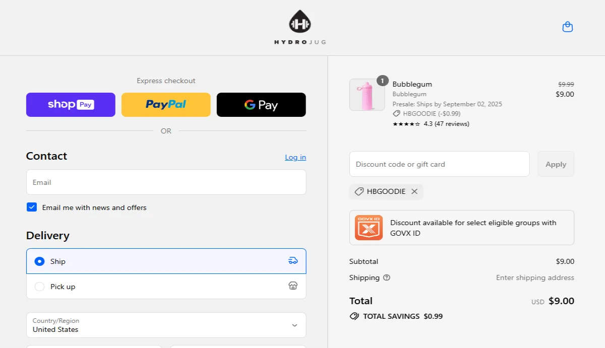 Coupon proof HBGOODIE