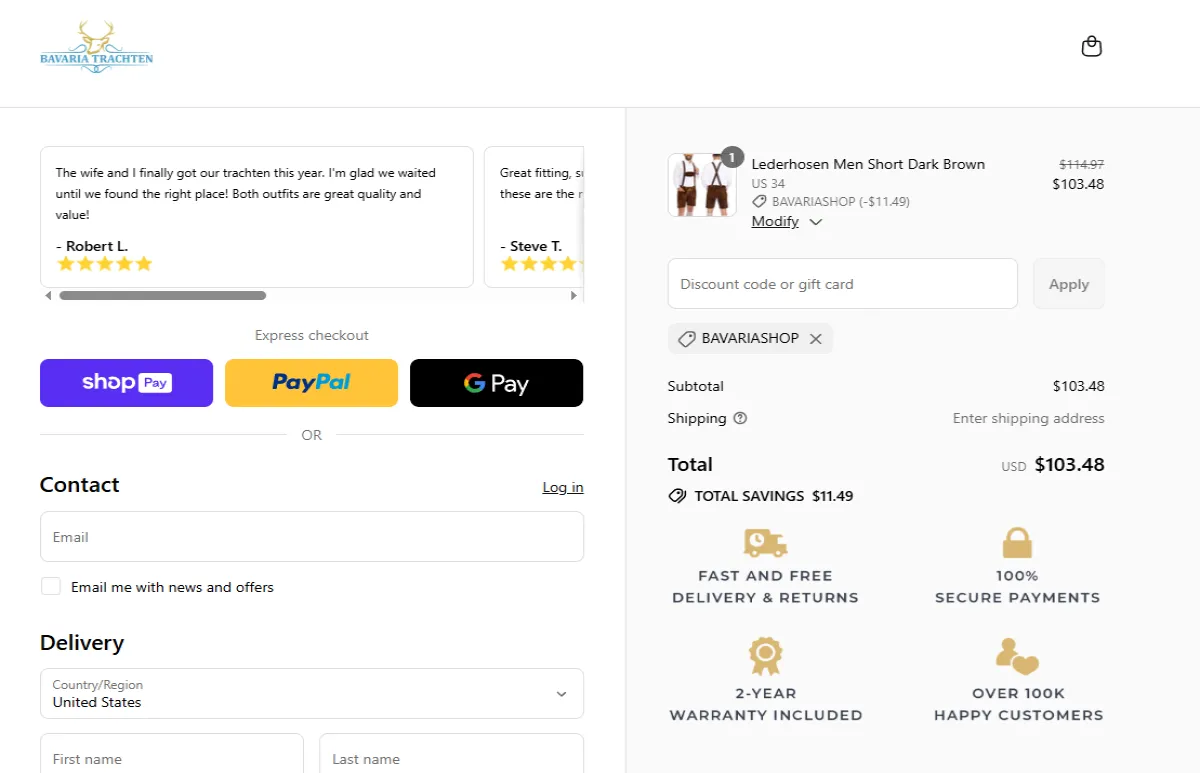 Coupon proof BAVARIASHOP