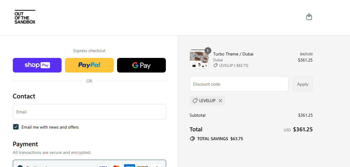 Coupon proof LEVELUP