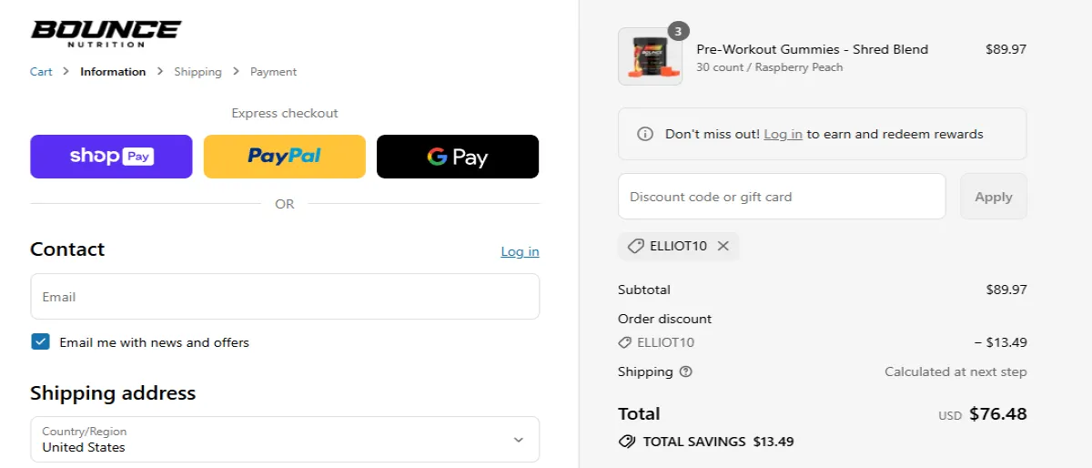 Coupon proof ELLIOT10