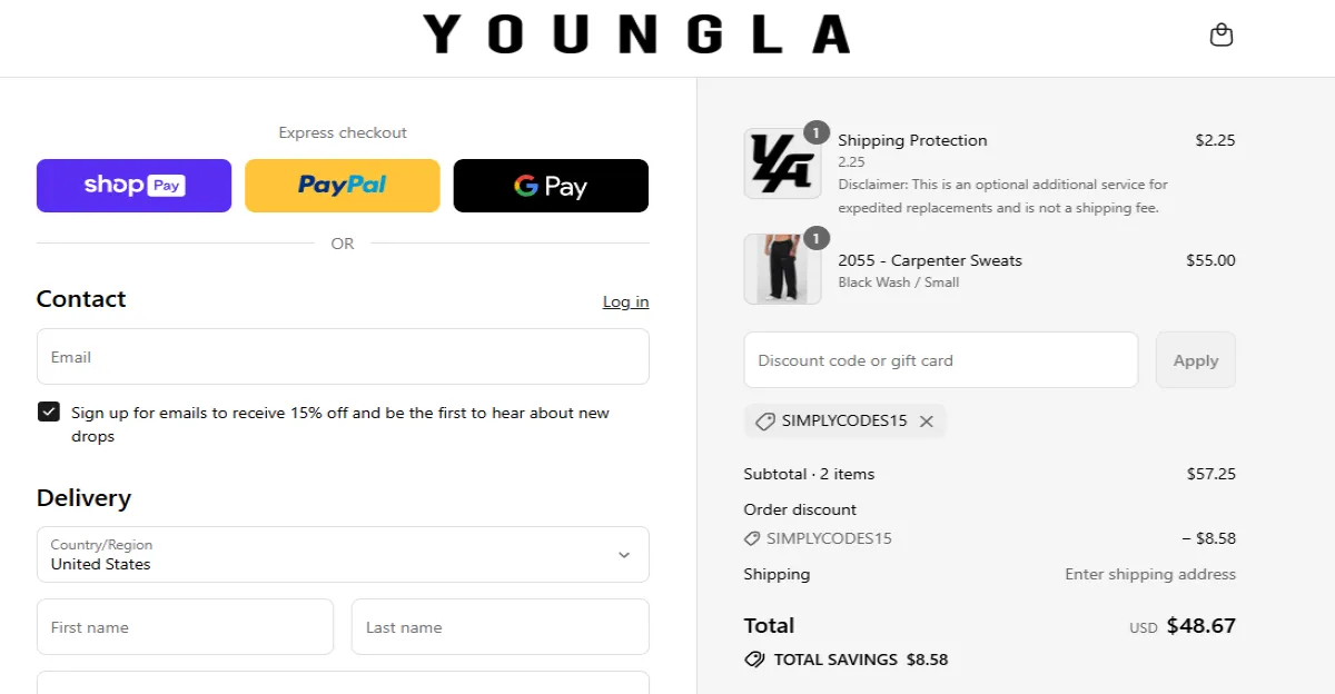 Coupon proof SIMPLYCODES15