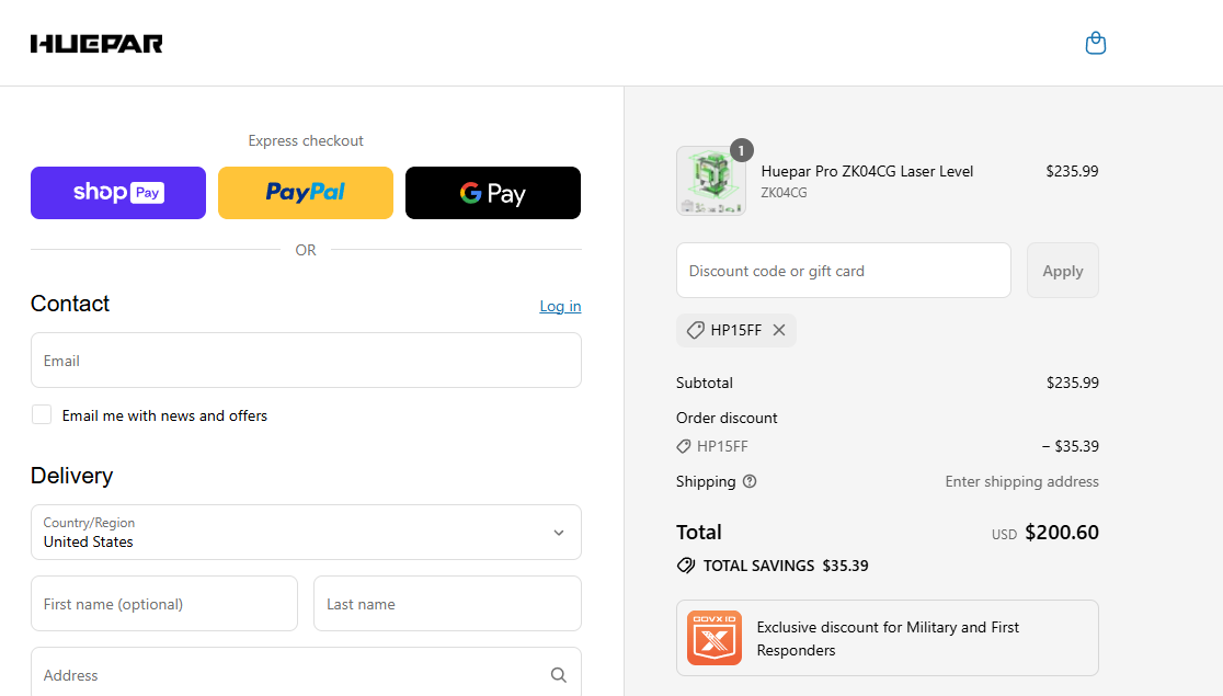 Coupon proof HP15FF