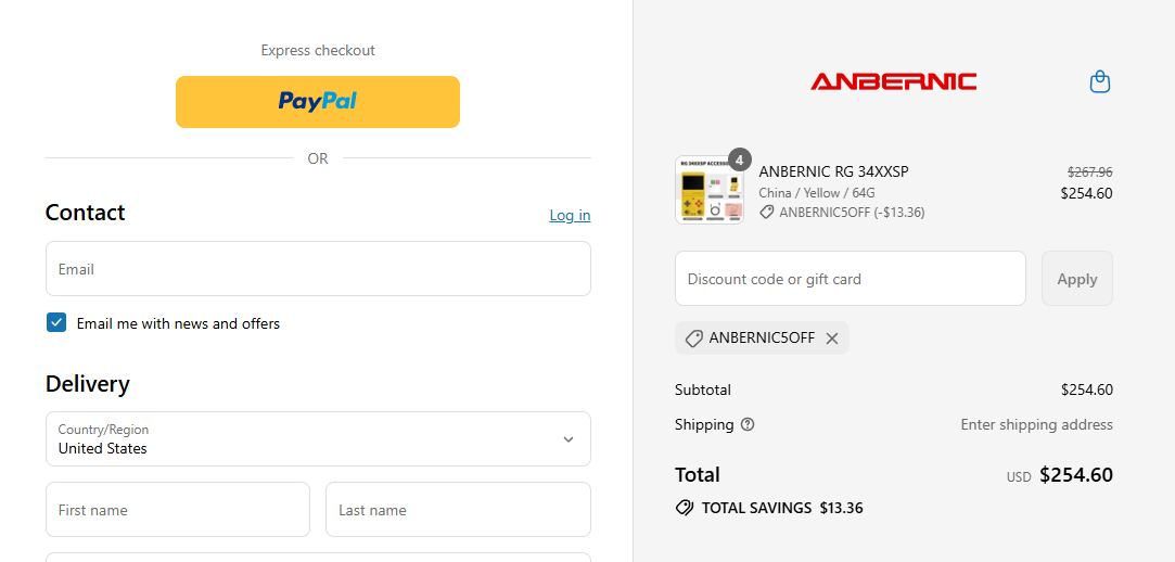 Coupon proof ANBERNIC5OFF