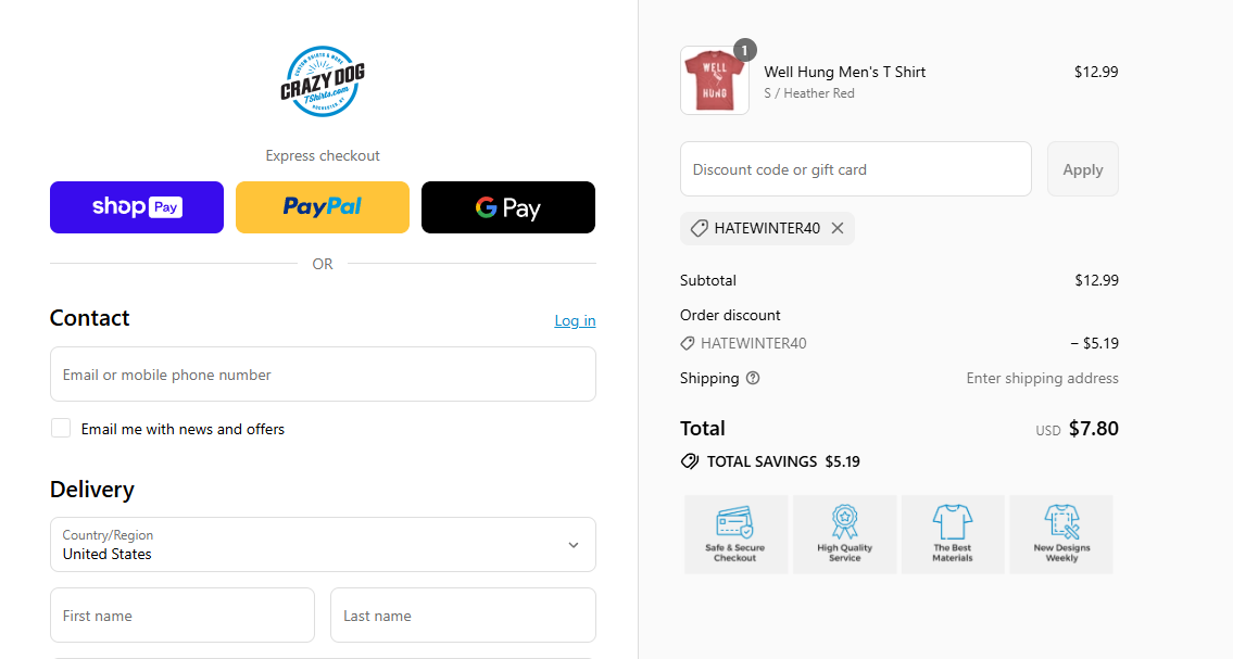 Coupon proof HATEWINTER40