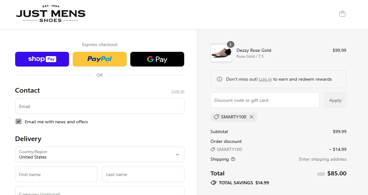 Coupon proof SMARTY100