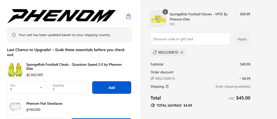 Coupon proof WELCOME10