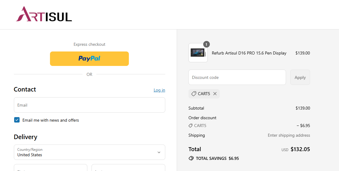 Coupon proof CART5