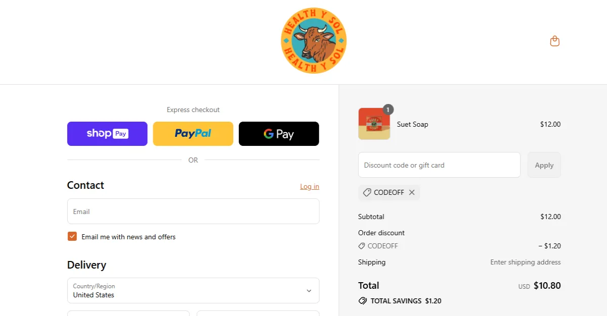 Coupon proof CODEOFF