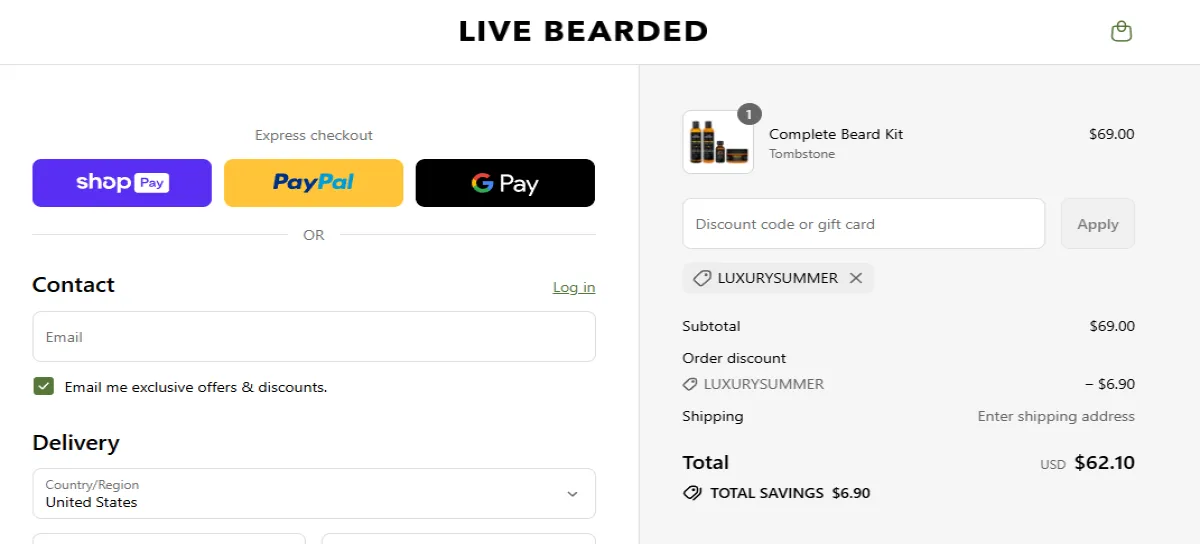 Coupon proof LUXURYSUMMER