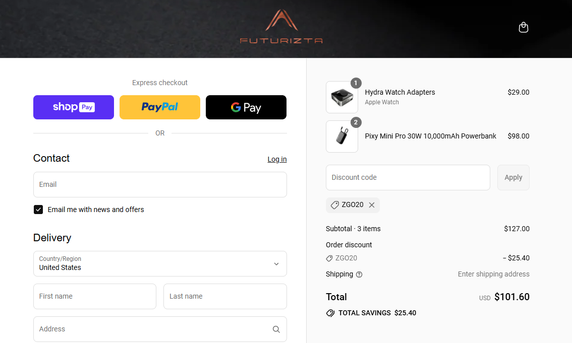 Coupon proof ZGO20