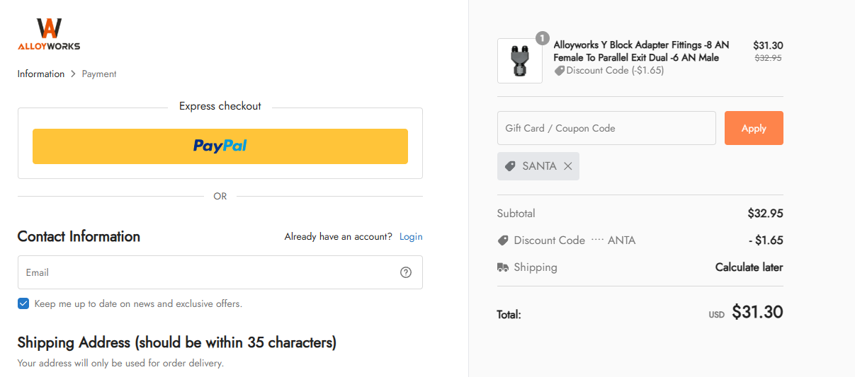 Coupon proof SANTA