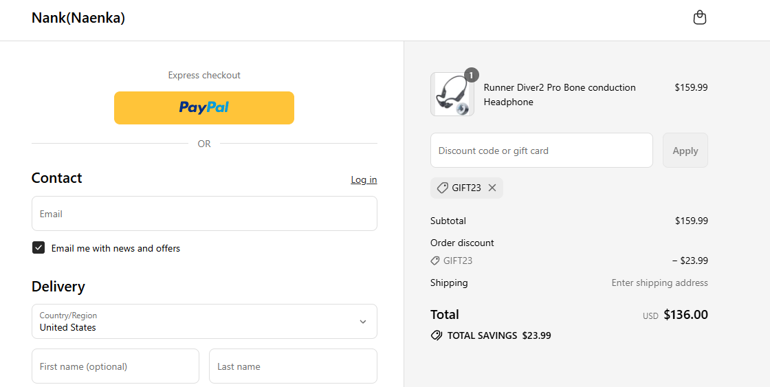 Coupon proof GIFT23