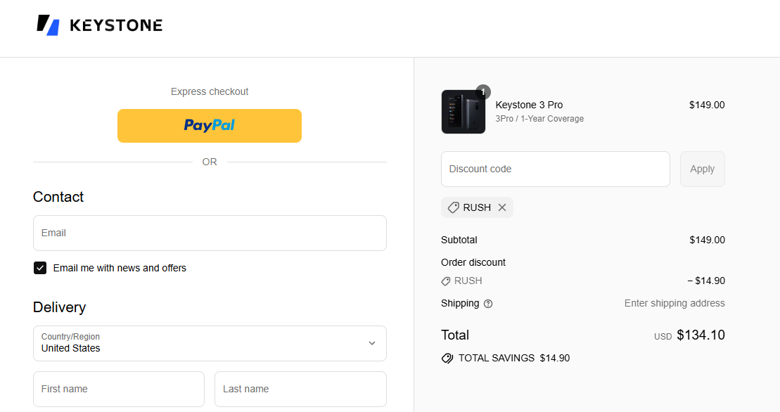 Coupon proof RUSH