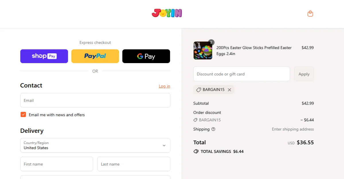 Coupon proof BARGAIN15