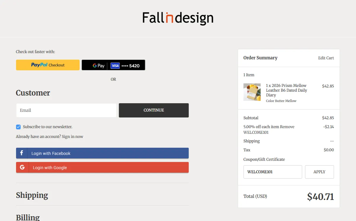 Coupon proof WELCOME101