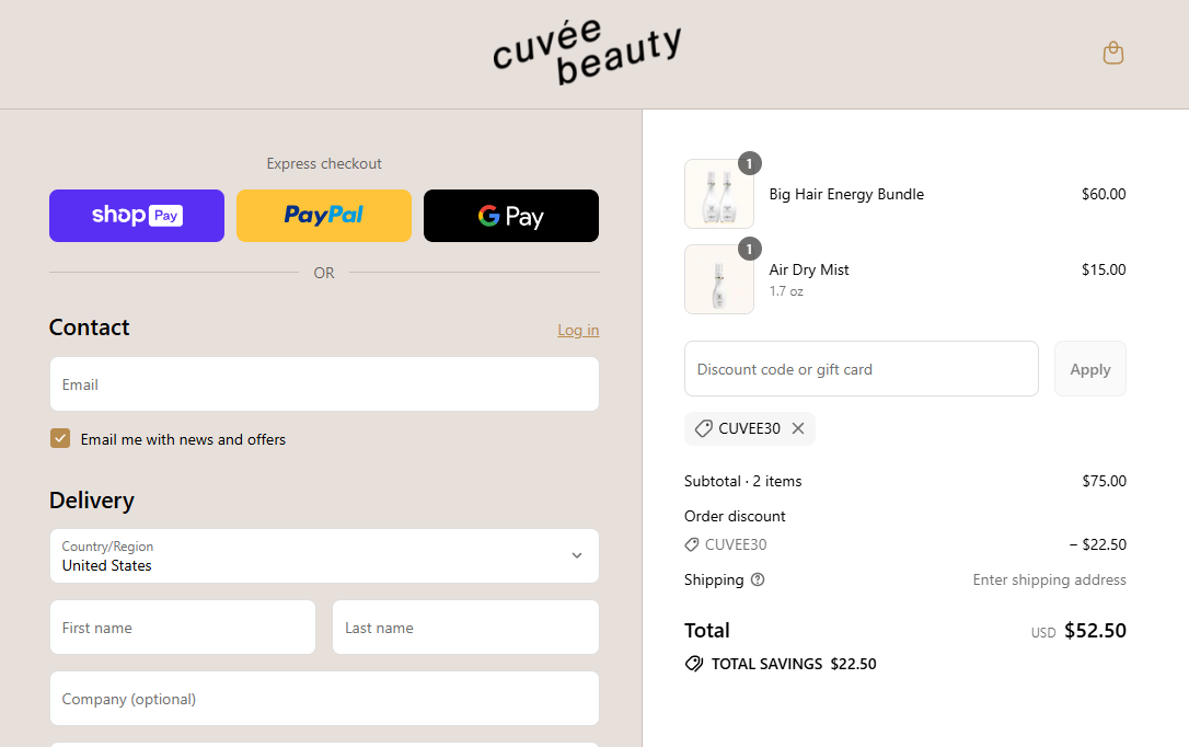 Coupon proof CUVEE30