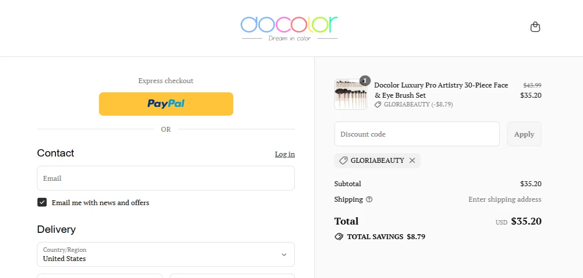 Coupon proof GLORIABEAUTY