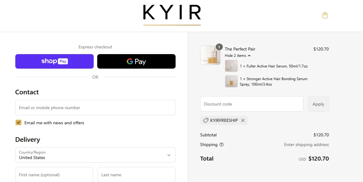 Coupon proof KYIRFREESHIP