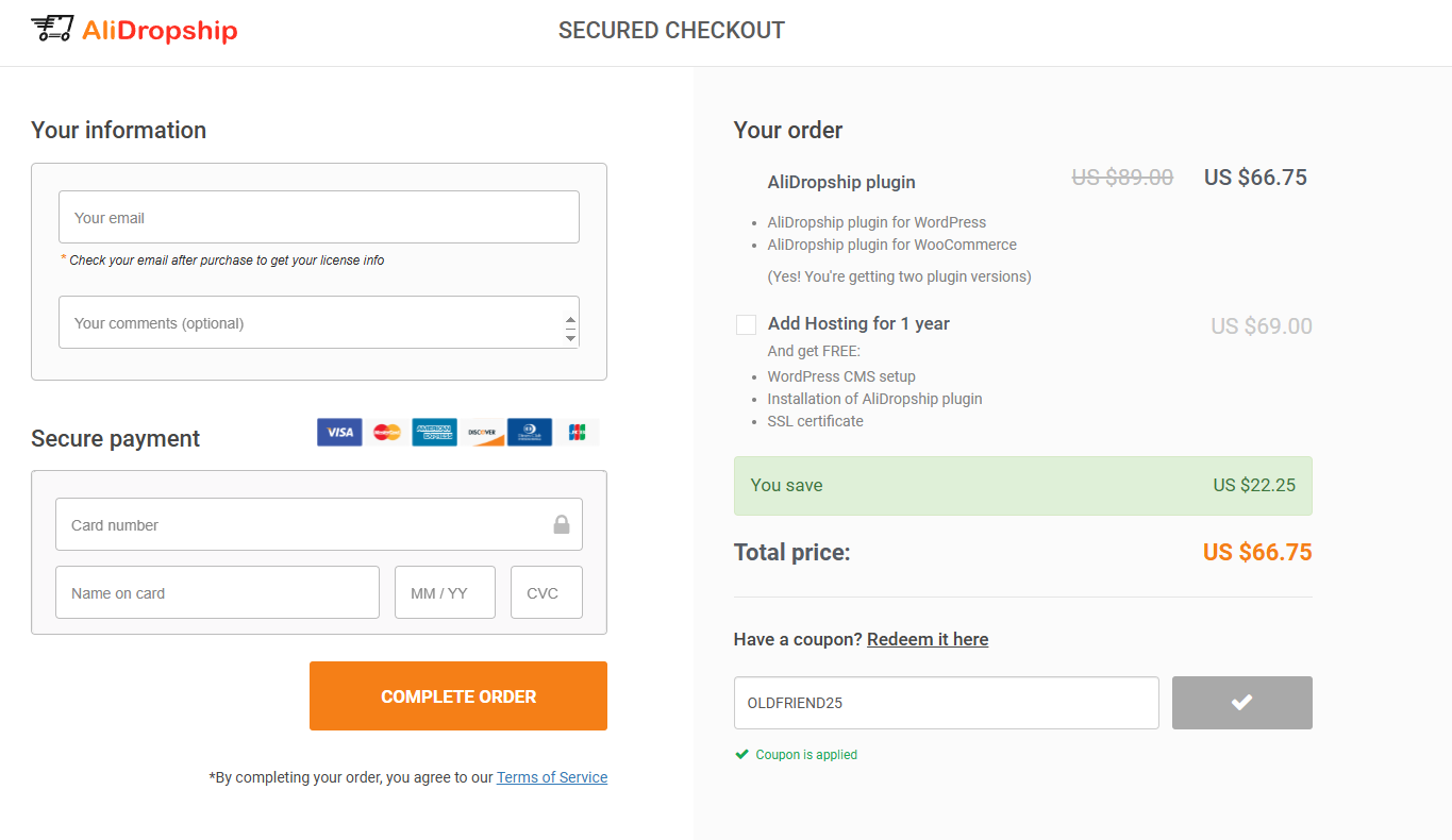 Coupon proof OLDFRIEND25