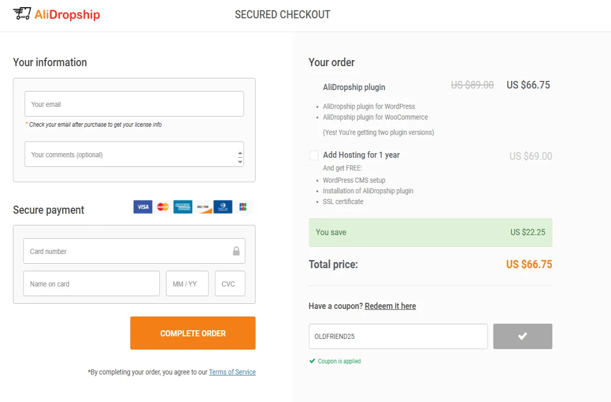 Coupon proof OLDFRIEND25