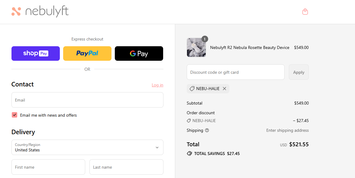 Coupon proof NEBU-HALIE