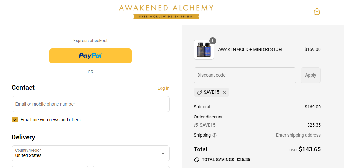 Coupon proof SAVE15