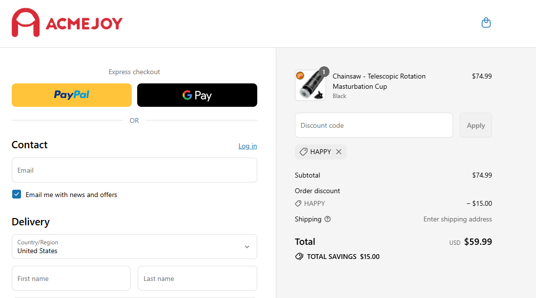 Coupon proof HAPPY
