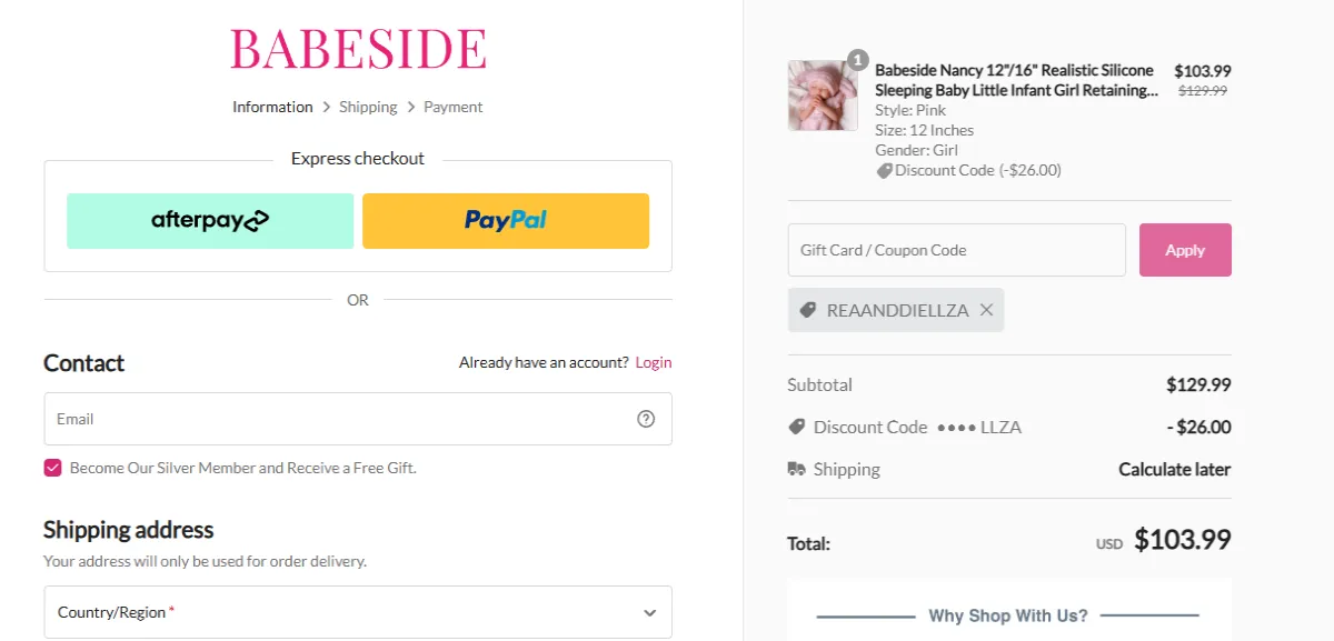 Coupon proof REAANDDIELLZA