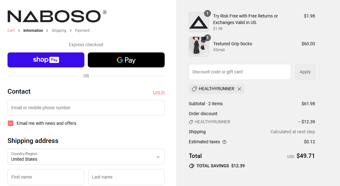 Coupon proof HEALTHYRUNNER
