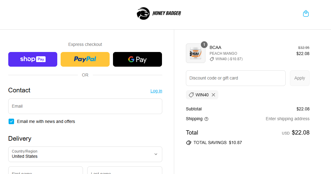 Coupon proof WIN40