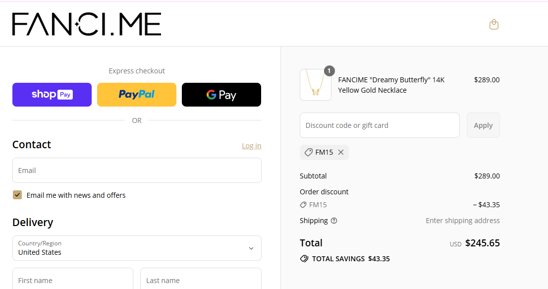 Coupon proof FM15