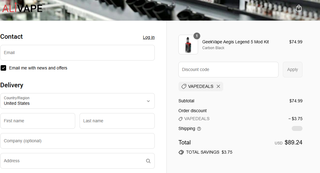Coupon proof VAPEDEALS