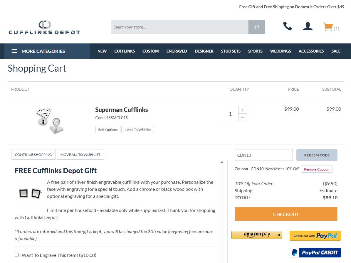 Coupon proof CDN10