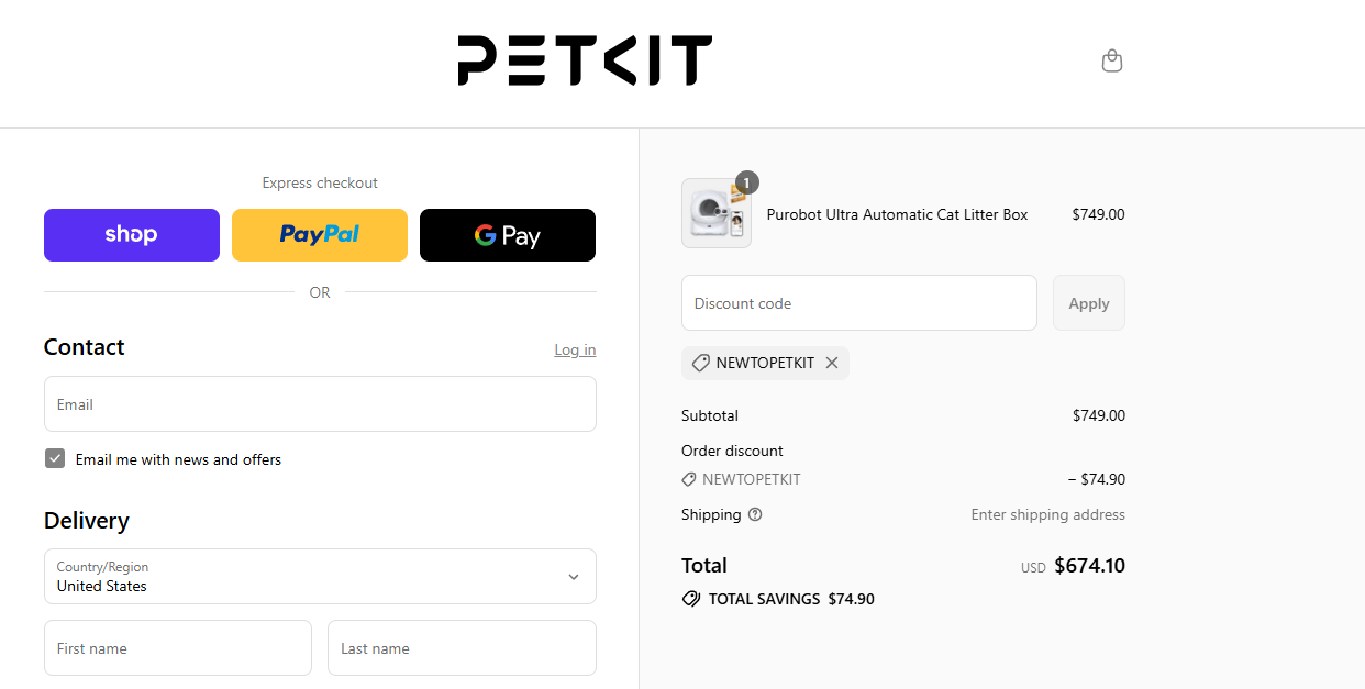 Coupon proof NEWTOPETKIT