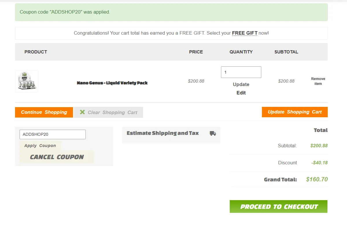 Coupon proof ADDSHOP20
