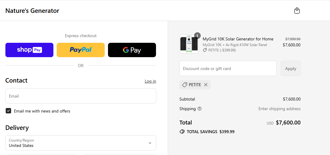 Coupon proof PETITE